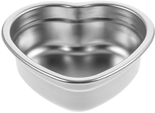 SHERCHPRY Stainless Steel Heart Shaped Snack Plate 6 Inch Metal Dessert Dish for Family Restaurant Table Serving