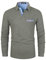 LIUPMWE Poloshirt Herren Langarm Getäfelt T Shirts Männer Hemd T-Shirt Slim Fit Golf Sports,Grau,M