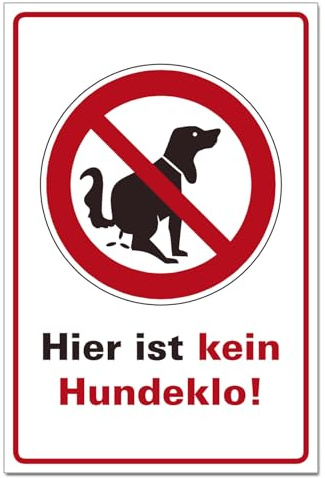 BUEWA Schilder Hinweisschild Kein Hundeklo Hundetoilette Schild Privatgrund Hartschaum 30x20 cm