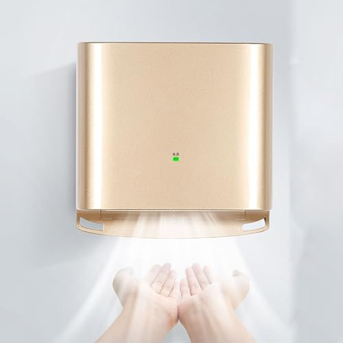 MFYDPP Automatic Hand Dryer (10 Seconds To Dry),Commercial Hand Dryer For Kitchen, Bathroom And Toilet,Adjustable Hot And Cold,Constant Temperature(Color:gold)