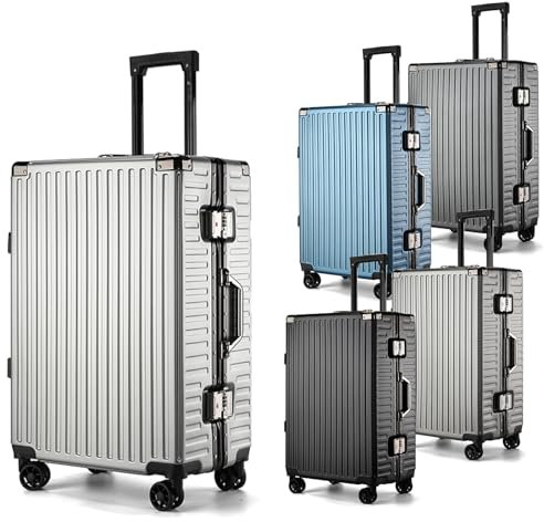 Int’x Koffer L - Hartschalenkoffer groß mit TSA-Schloss - Leichtes Gepäck mit Vier 360°-Rollen - Beschädigungssichere Konstruktion - Hergestellt aus ABS - Reisekoffer - L: 65L - Silber