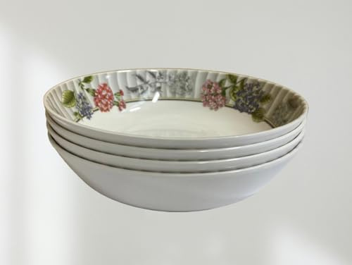 Italiano Set of 4 X 10 inch Bowl 100% Melamine Dinnerware Tableware Picnic Caravan Motorhome Camping Barbecue Outdoor Flower Design