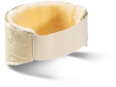 Fellhof Lammfell Nierenwärmer für Herren und Damen, Nierengurt mit Klettverschluss, OEKO-TEX® zertifiziert, waschbar bei 30 °C (Beige, XL / 140 cm)