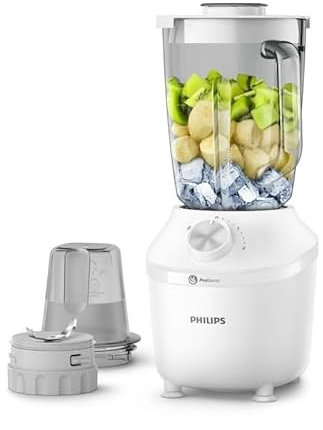 Blender - PHILIPS - Serie 3000 HR2291/20 - Bol en verre - Capacité 1.25L - 2 vitesses - 600W - Blanc
