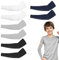 Ouligay 4 paia di maniche per bambini, protezione solare dai raggi UV, protezione dai raggi UV, UPF 50+, manicotti di raffreddamento, per ragazze e ragazzi, pallavolo, pallavolo, calcio, golf