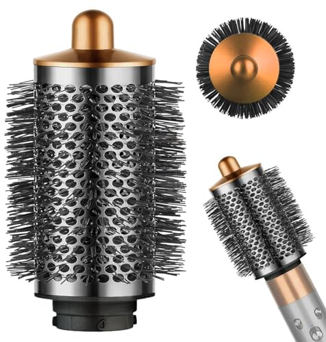 Brosse ronde volume pour accessoires Dyson Airwrap, grande brosse ronde pour cheveux plats, mouchettes, accessoire de coiffeur (doré)