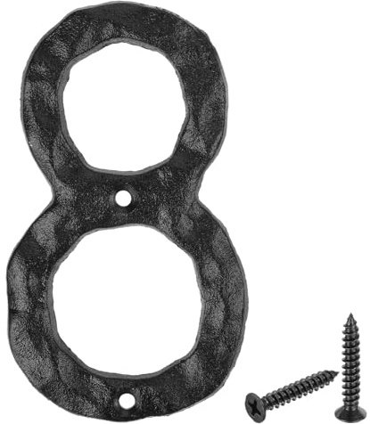 sourcing map Numero di indirizzo civico, 14 cm, in ghisa, stile vintage, numero 8, numeri esterni per casa, strada, ufficio, cassetta postale, colore: nero