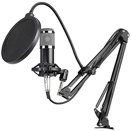 Sanfoelek BM800 Professional Condenser Microphone Podcast Live Broadcast Equipment USB MIC Microfone Set Studio Mic with Arm Stand Music Equipment for Studio Live and Broadcasting