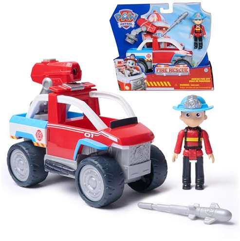 PAW PATROL Fire Rescue - Ryders Rettungsfahrzeug mit Drohnen-Abwerfer und Ryder Figur, Spielzeug für Kinder ab 3 Jahren