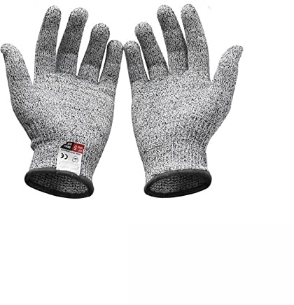Guantes Anticorte Guante de Metal de alambre resistente a las puñaladas a prueba de cortes de nivel 5, guantes de corte de carnicero for ostras, guantes de trabajo de cocina for jardinería(Small)