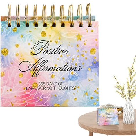 Calendrier d'affirmation – Présentoir de table pliant de motivation quotidien, support de citation inspirant, cartes de vœux encourageantes, décoration de rappel positif, planificateur de pleine