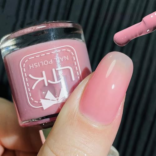 Pink Nail Varnish - Baby Pink Nail Polish Quick Dry - Long Lasting Breathable Light pink Nail Varnish - Chip Resistant Water Based Nail Polish - No Need Cure for Women Girls DIY Manicure