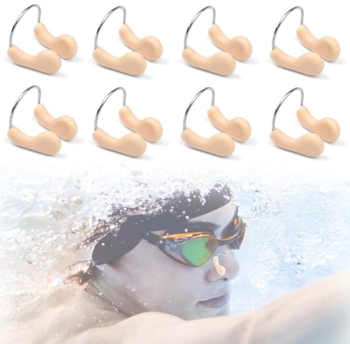 8 Pezzi Fermagli Nasali da Nuoto, Tappo Naso Piscina,Silicone Spine del Naso,Clip per Naso Anti-Soffocamento,Clip per il Naso per Adulti, Nuoto per il Tempo libero, Allenamento per Sport Acquatici