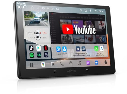 ATOTOOUT 10,1 pollici Android Autoradio 2 DIN, 4G LTE integrato, CarPlay e Android Auto Wireless,QLED Touchscreen, 8-Core 4G+64G,WiFi/BT/USB Tethering, ingresso/uscita HDMI,GPS/FM/RDS, S8 Gen4