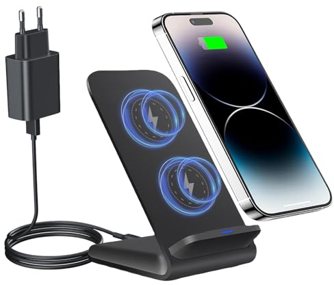 15W Induktive Ladestation Schnelles Kabelloses Ladegerät für Google Pixel 9 Pro 8 a 7 6 XL Samsung Galaxy S25 Ultra S24 S23 S22 S21, Wireless Charger Handy Ständer für iPhone 11 12 13 14 15 16 Pro Max