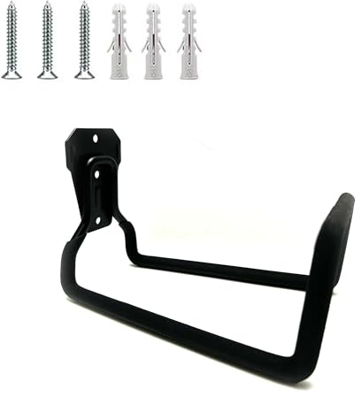NovaNox® Schlauch Halterung Schlauchhalter Schlauchhalterung schwarz/orange - ideal für Gartenschläuche, platzsparend, minimalistisch und inkl. DREI Schrauben und DREI Dübeln (Schwarz)