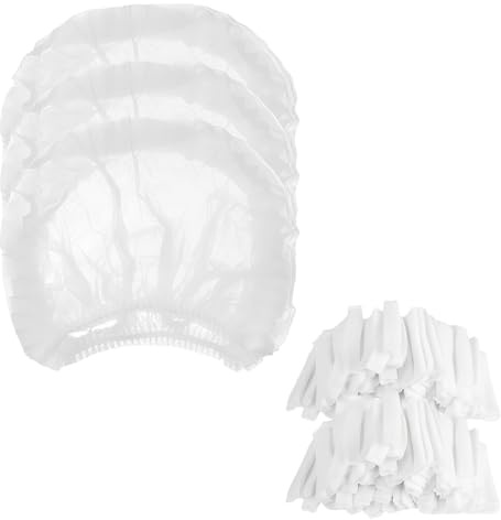 XPEX 200 PCS Cuffie Monouso per Capelli 52 CM Bianco, Cuffia Monouso per la Testa, cuffietta chirurgica,Copricapo per, Doccia & Igiene -Cuffie Usa & Getta Capelli, Retine per Capellii Alimentari