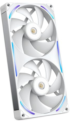 NZXT F280X - 280mm single-frame PWM RGB Performance-Lüfter - Weiß | 280mm single-frame Einheit mit zwei 140mm RGB-Lüftern. Max. Airflow und statischer Druck, CAM-synchrone Beleuchtung.