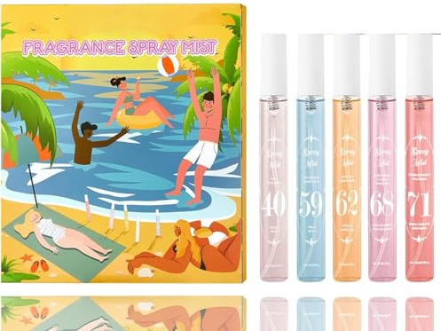 Parfüm Bodyspray Damen set, 5 set 10ml Fruchtiges Body Mist, Long Lasting Fragrance Spray, Hair and Body Fragrance Mist, Parfum Damen Set, Geschenkset für Damens, Befeuchtet die Haut Aerosol