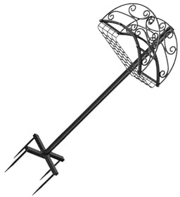 CLSSLVVBN Garden H Reel Holder Stand Designed For Easy Moving And Storage When Needed Garden H Reel Holder Freestanding Storage Detachable Metal Water Hanger Organizer , Black , 107.5x10cm