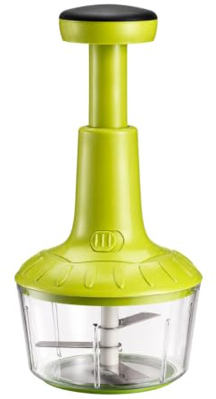 VENTEO - Batidora de inmersión licuadora | Picadora manual de pistón | Adelgazar Cocina Presión para verduras Frutas Hierbas | Utensilio de Preparación Culinaria Versátil Corte Casa