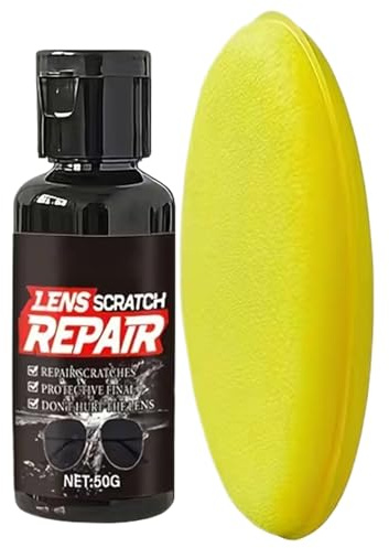 Lens Scratch Remover, 30g Goggles Repair Fluid, 8.2x2.9cm Sunglass Cleaner with Sponge Feature, Solution, Lens Care Tool with Easy Use Design, Scratch Remover for Glass Home Car