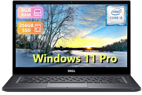 Dell Latitude 7480 Business Laptop, 14 pollici FHD Notebook Intel Core i5-6300U, 8 GB RAM, 256 GB SSD, tastiera US QWERTY Windows 11 Pro (ricondizionato)