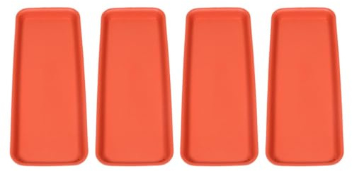 HEMOTON Set 4 Vassoi Rettangolari in Plastica per Vasi da Fiori, Piattini Antigoccia Raccolta Acqua, Sottovasi per Bonsai Resistenti e Leggeri, per Uso Interno ed Esterno su Balconi e