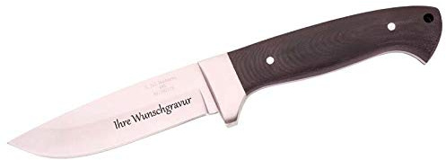 Herbertz Gürtelmesser, Stahl 440 A, Micarta-Schalen, Lederscheide
