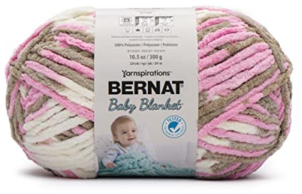 Bernat Baby Blanket Yarn, 10.5 Ounce, Little Roses, Single Ball, 161104-4418