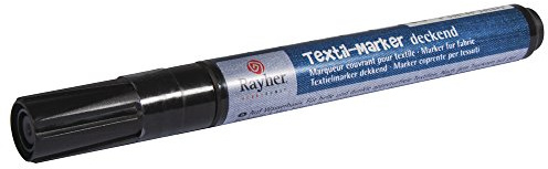 RAYHER HOBBY Rayher 35000576 textilmärkpenna täckande, rund spets 2–4 mm, med ventil, svart