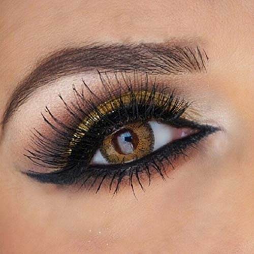 FreshTone Lentilles De Contact De Couleur Hazel 3 Ton Kit De Rangement Boitier Pince et applicateur Offert 12 Mois sans correction