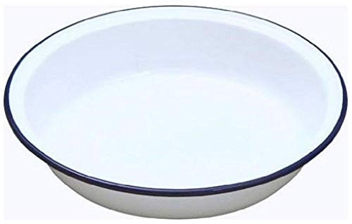 Traditional Circular Round 24cm Falcon White Enamel Pie Dish (Single)