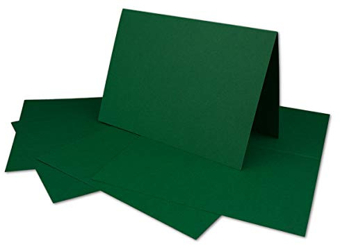 25 DIN A6 Faltkarten Dunkelgrün - Karten zum Selbstgestalten 14,8 x 21 cm - Klappkarten mit 160 g/m² - Colours-4-you von Glüxx Agent