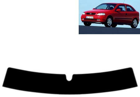 Sonnenblendstreifen für-Opel Astra G 3-Türen 1998-2004 Passgenaue Tönungsfolie (05% Tiefschwarz)