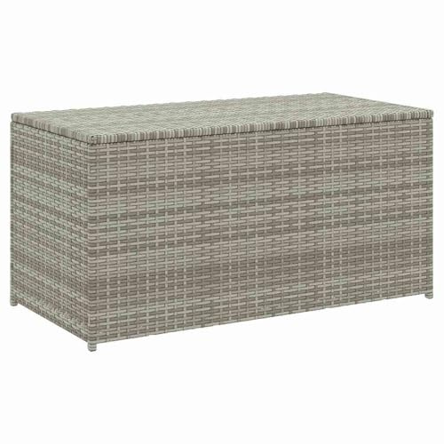 vidaXL Gartenbox Auflagenbox Kissenbox Kiste Gartentruhe Truhe Box Aufbewahrungsbox Auflagenkiste Garten Poly Rattan 100x50x50cm Grau