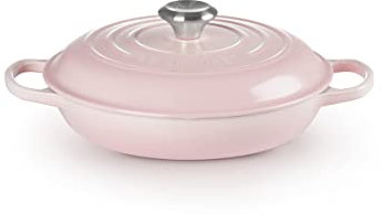 LE CREUSET Signature Sh.Casserole/braiser 26cm Shell Pink SS Knob