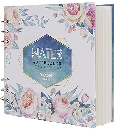 Künstler-Aquarell-Papier-Skizzenbuch quadratisch Spiralblock mit hochwertigem, dickem Papier, kaltgepresst, nachfüllbar, Kunstmalerei, Zeichenblock für Aquarelltechniken und gemischte Medien