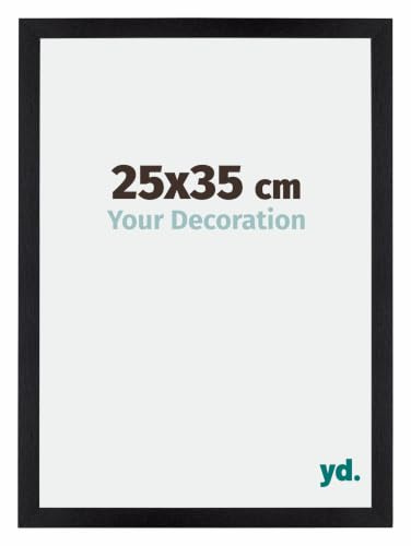 yd. Bilderrahmen 25x35 cm Schwarz Matt - Holz Rahmen Mura | Your Decoration, Acrylglas aus Kunststoff, Wandmontage, Geeignet für Fotos, Poster und Puzzles, Made in Holland