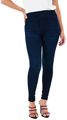 M17 Denimjeans, jeggings för kvinnor, Skinny Fit, klassiska bomullsbyxor med fickor, Mörk tvätt blå, 48 SE