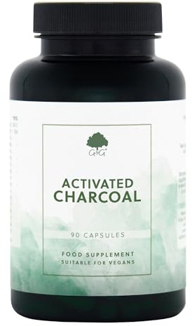 G&G Vitamins Activated Charcoal Capsules - 1,350mg per Dose - 90 Vegan Capsules - Non-GMO, Made in the UK - G&G Vitamins