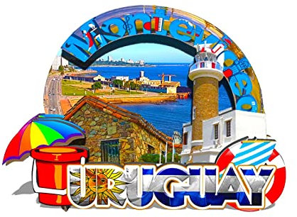 Uruguay Uruguay Magnete da frigorifero in legno 3D monumenti di viaggio da collezione souvenir decorazione fatta a mano -585