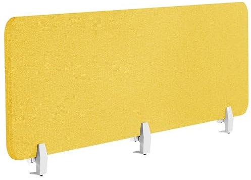 Beliani Pannello Divisorio Fonoassorbente per scrivania in PET Giallo 180 x 40 cm