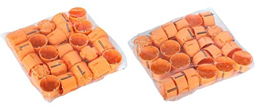 Meister Hohlwanddose Unterputz - 60 mm tief - orange - 25 Stück - Ø 68 mm Fräsloch 7464150 & Hohlwanddose Unterputz - 45 mm tief - orange - 25 Stück - Ø 68 mm Fräsloch / 7464140