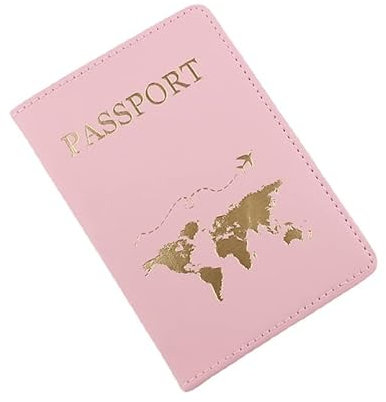 Myazs Einfache, modische Reisepasshülle, Weltkarte, dünn, schmal, Geschenk, PU-Karte für Hülle, Unisex