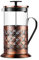VIXPET French Press Coffee Maker Stainless Steel Cafetiere Glass Jug, Stainless Steel Coffee Plunger Filter, Manual Coffee Maker Copper Finish, Coffee Press,-600ML