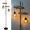 Osasy Lampadaires Bois Salon Métal Lampadaire : Lampadaire avec Abat-Jours en Forme de Diamant Lampe de Salon Décorative Moderne avec Double Interrupteur,hauteur 169 cm