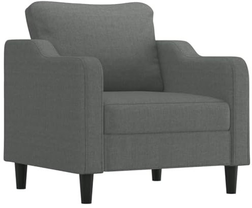 vidaXL Sessel, Sofa Relaxsessel mit gepolstertem Sitz Armlehnen, Fernsehsessel Loungesessel Metallgestell, Polstersessel Ruhesessel für Wohnzimmer, Dunkelgrau Stoff