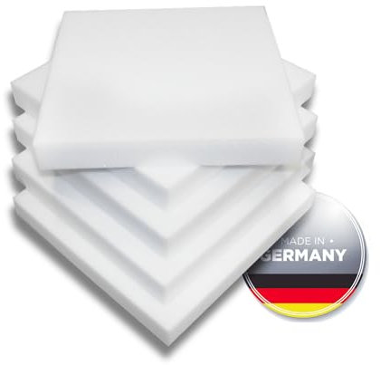 saarschaum Polster Schaumstoff für Sitzkissen • Komfortschaum • Zuschnitt 40 x 40 x 2 cm • RG 35/55