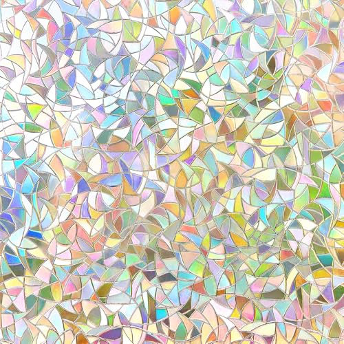 NINETREX Pellicola per vetri Effetto arcobaleno Protezione UV Vinile autoadesivo decorativo Adatto per cucine, camere da letto e soggiorni(30 * 200cm)